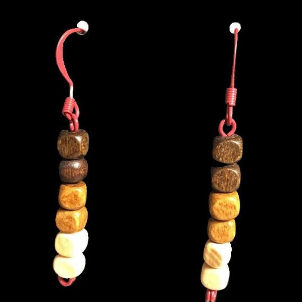 Handmade Wooden Bead Earrings!